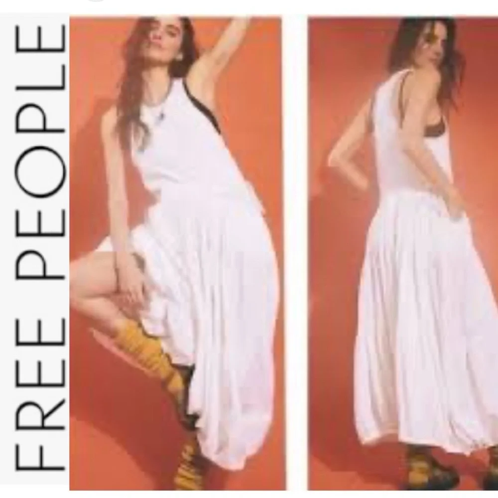 FLASH TODAY Last Chance NWT Free People Akino Tank Midi Parachute Dress white xs - Picture 2 of 11